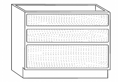 Beaver and Tapley - Tapley 33 TD33 three drawer wide base unit.. Click for larger image.