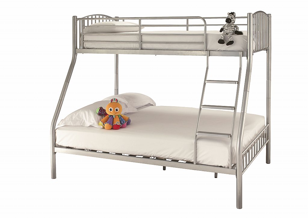 Serene - Oslo Three Sleeper Bunk Bed in Silver Serene - Oslo Three Sleeper Bunk Bed in Silver