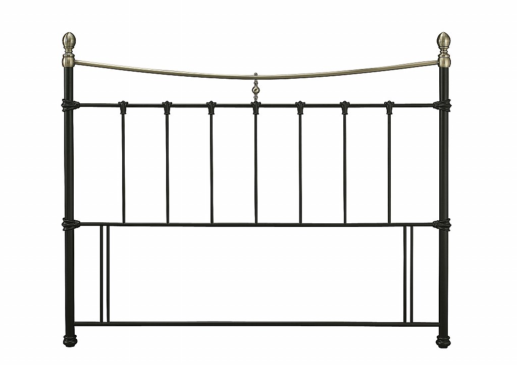 Serene - Edwardian II Headboad in Black with Antique Bronze Serene - Edwardian II Headboad in Black with Antique Bronze