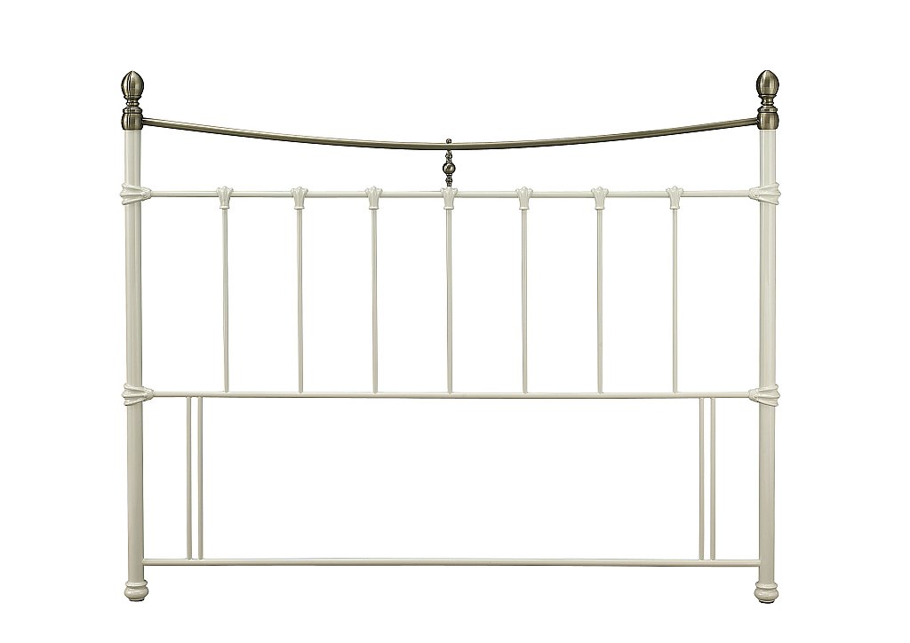 Serene - Edwardian II Headboard in Ivory with Antique Bronze Serene - Edwardian II Headboard in Ivory with Antique Bronze