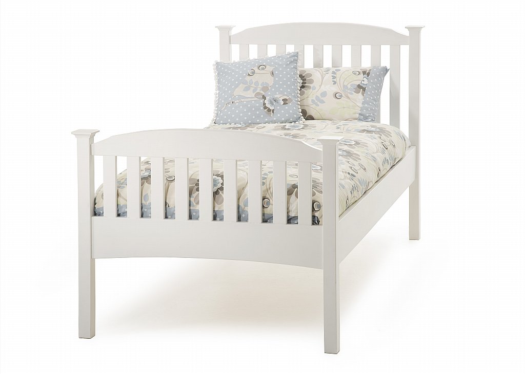Serene - Eleanor Single High Foot Bedstead in Opal White Serene - Eleanor Single High Foot Bedstead in Opal White