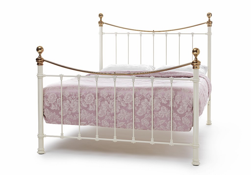 Serene - Ethan Bedstead in Ivory with Brass Serene - Ethan Bedstead in Ivory with Brass