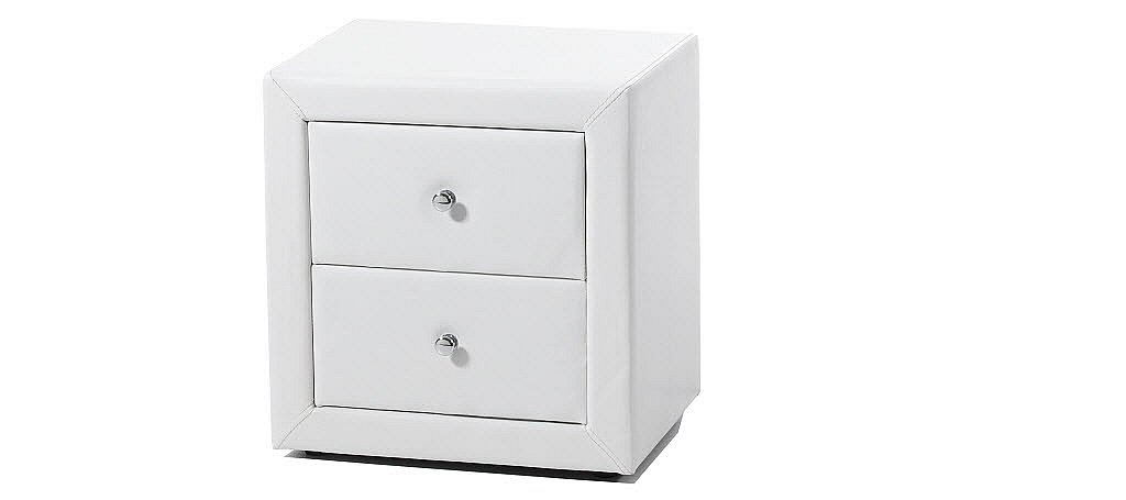 Serene - Trieste 2 Drawer Bedside Table in White Serene - Trieste 2 Drawer Bedside Table in White
