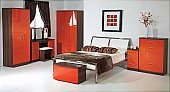 Knightsbridge Bedroom Tangerine-Walnut: Available in 55 colour combinations.<br />Choice of 11 gloss -DOOR/DRAWER-  ...click for more