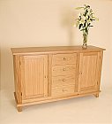 Canterbury 5ft Sideboard with Drawers: The Canterbury range is British made and all manufactured using solid Ameri ...click for more
