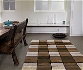 Harlequin Grid Chocolate Rug, from Asiatic Carpets