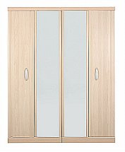 Vale Furnishers - Banbury Four Door Mirrored Wardrobe