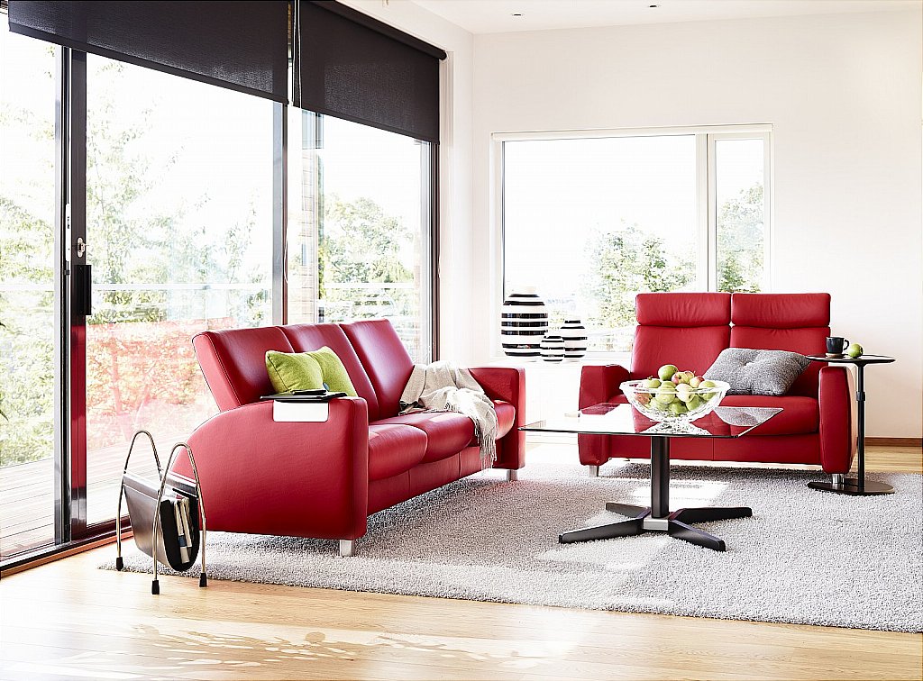 Stressless Arion Sofas In Chilli Red Stressless Arion Sofas In Chilli Red, Stressless Red Leather Sofa