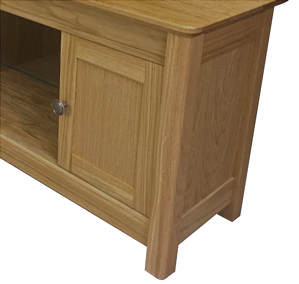 Large solid oak online corner tv unit