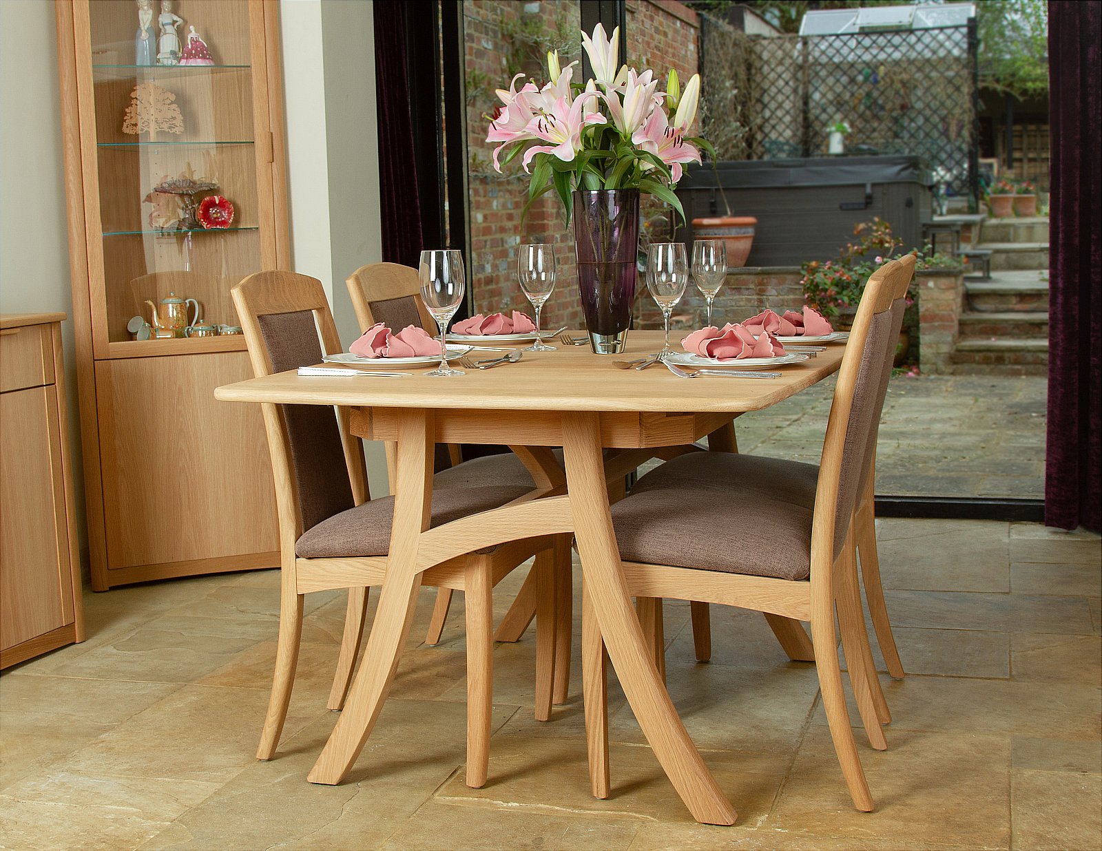 Albury Boat Shaped Fixed Dining Table