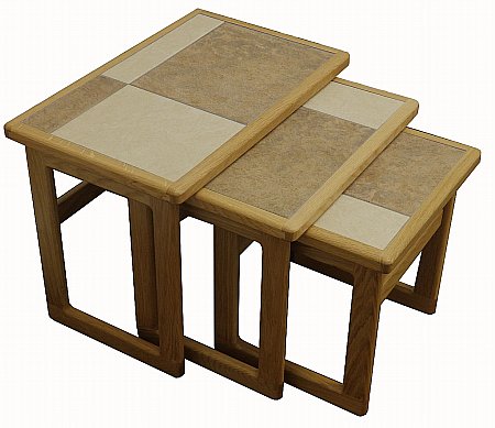 Anbercraft - Mocha Tiled Top Large Nest of Tables