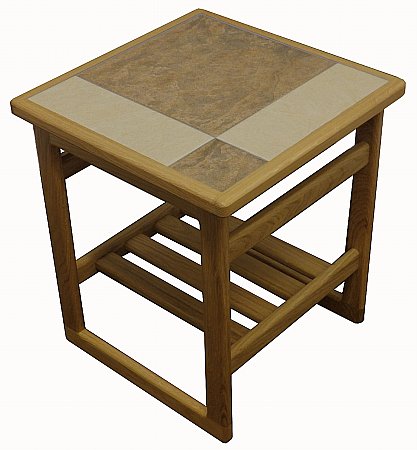 Anbercraft - Mocha Tiled Top Lamp Table