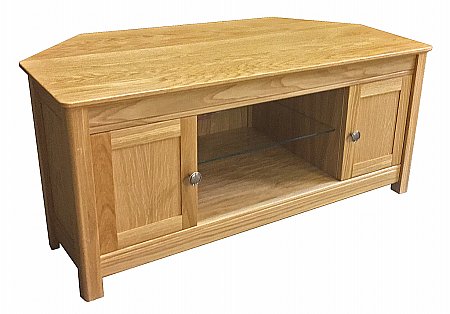 Anbercraft - Beaumont Large Corner TV Unit with Cupboards