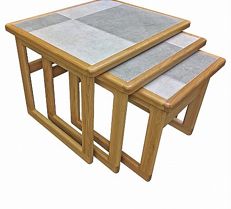 Anbercraft - Slate White Large Nest of Tables