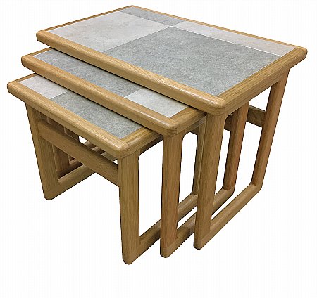 Anbercraft - Slate White Small Nest of Tables
