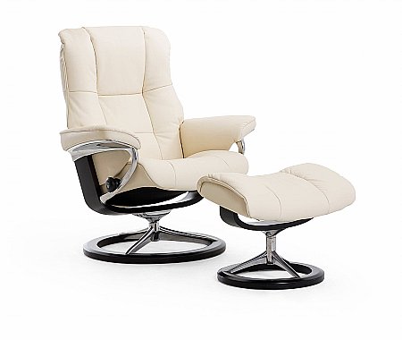 Stressless - Mayfair Large Swivel Chair and Footstool Signature Base