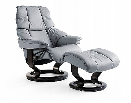 Stressless - Reno Large Swivel Chair and Footstool Classic Base