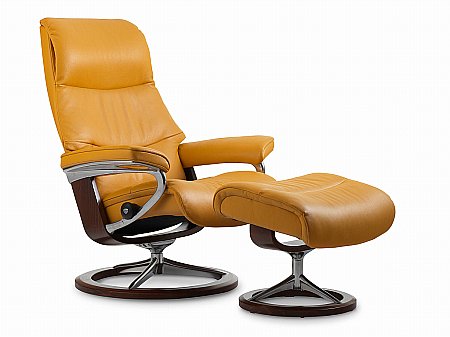 Stressless - View Large Swivel Chair and Footstool Signature Base