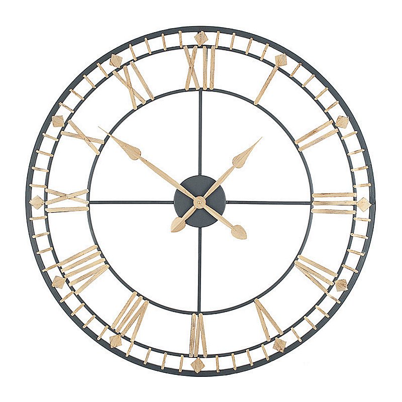 Webb House - Antique Bronze and Gold Metal Round Wall Clock