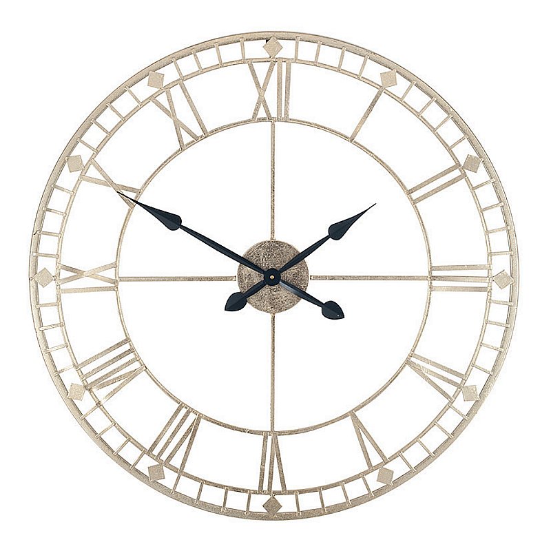 Webb House - Antique Gold Metal Round Wall Clock