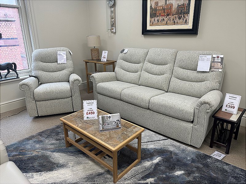G Plan Upholstery - Holmes 3 Seater Standard Sofa & Small Dual Elevate Chair