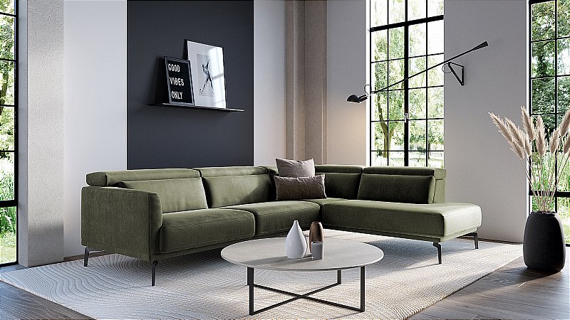 ROM - Kingston Fabric Corner Sofa