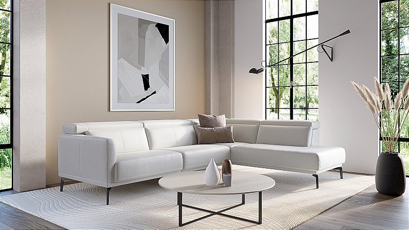 ROM - Kingston Leather Corner Sofa 