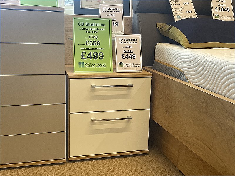 Disselkamp - Studioline 2 Drawer Bedside with Back Panel